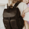 OIOI SIGNATURE NAPPY BACKPACK - JET BLACK GENUINE LEATHER