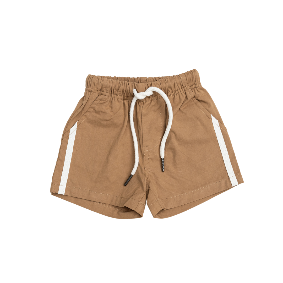 CINNAMON BABY COURTSIDE TENNIS SHORTS - CINNAMON