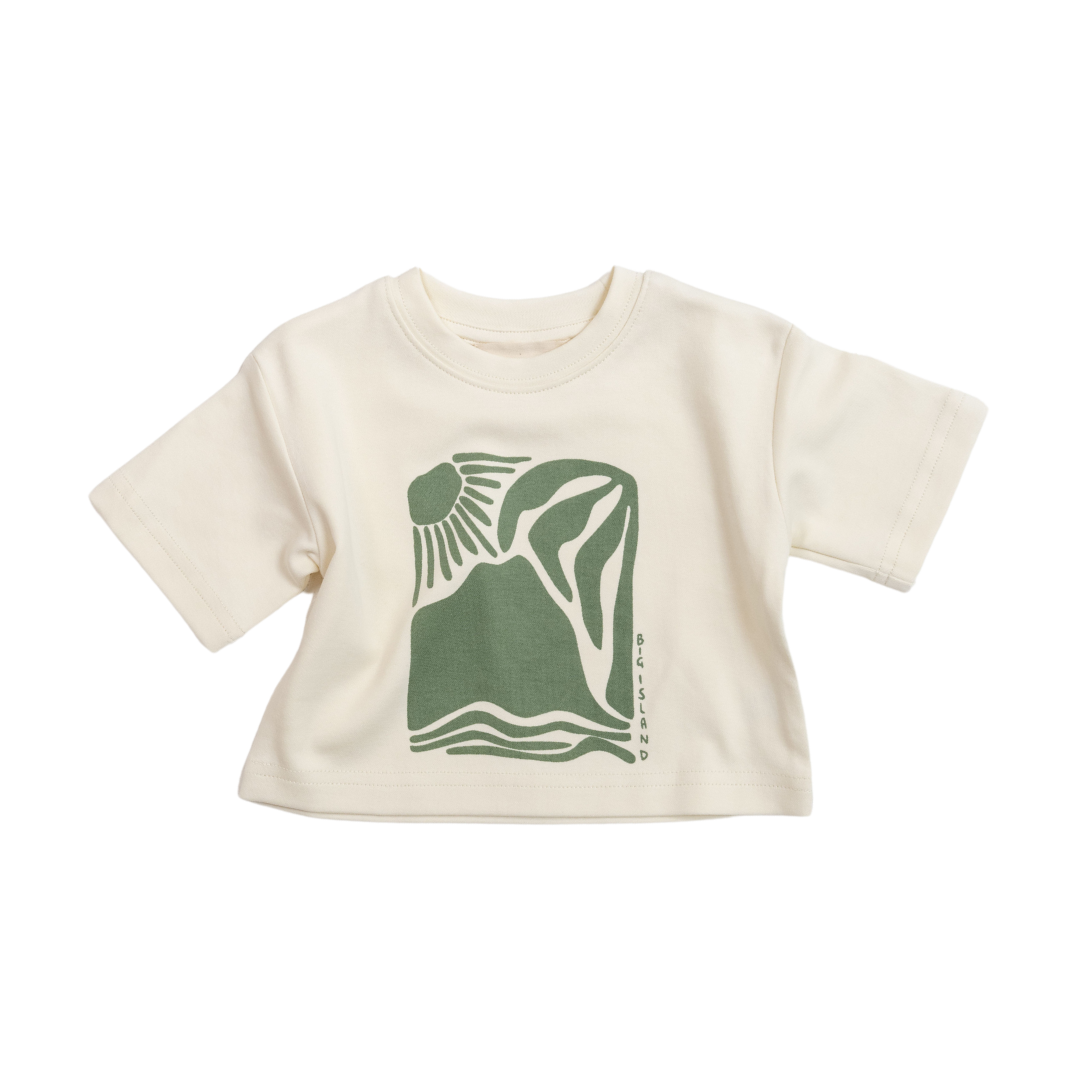 CINNAMON BABY BIG ISLAND TEE - OLIVE