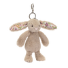 JELLYCAT BLOSSOM BEIGE BUNNY PETAL BAG CHARM