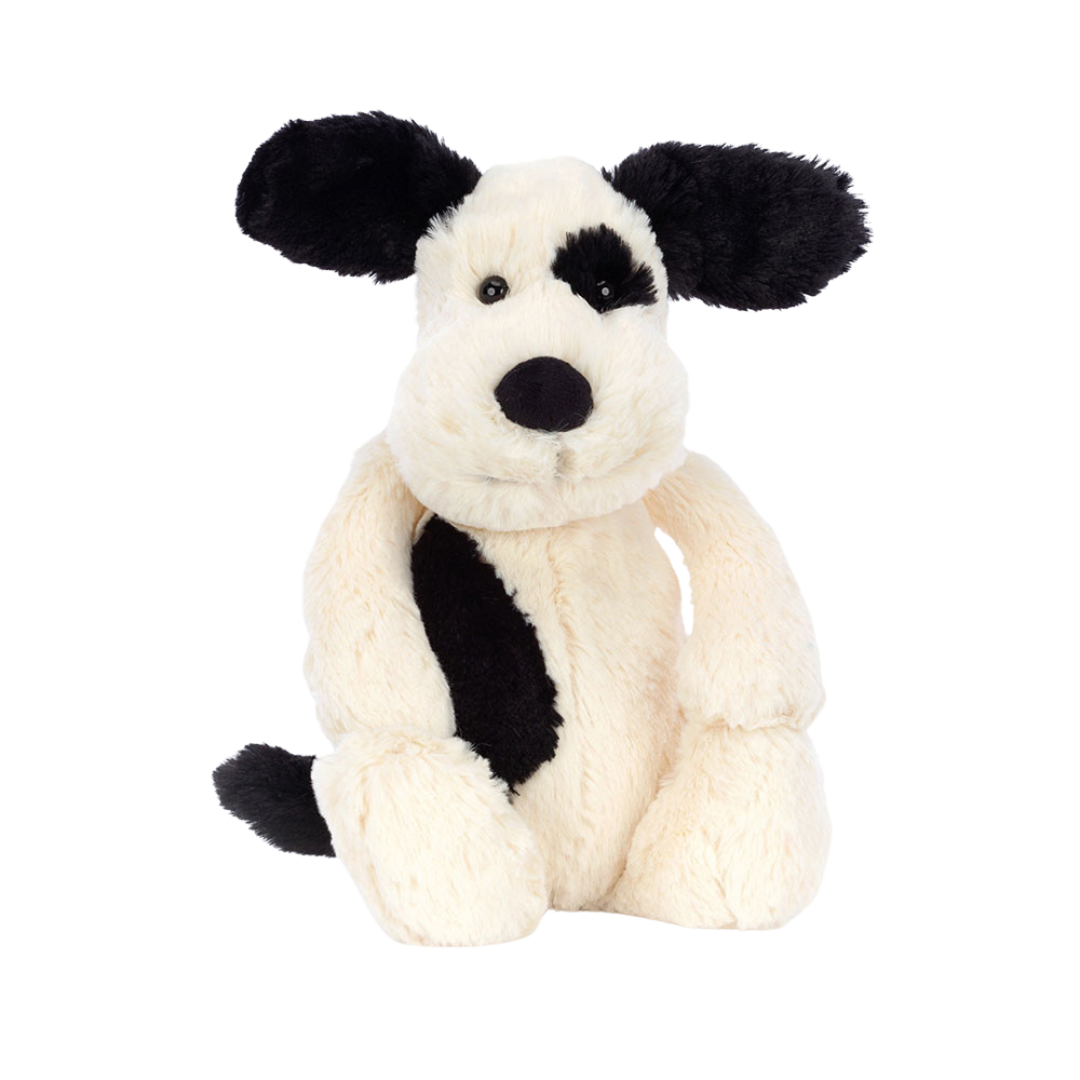 JELLYCAT BASHFUL BLACK & CREAM PUPPY