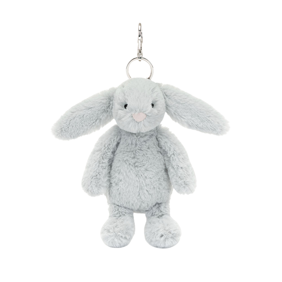 JELLYCAT BASHFUL SILVER BUNNY BAG CHARM