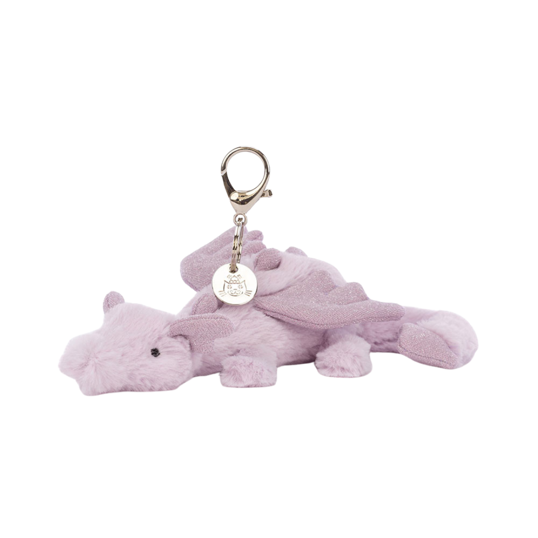 JELLYCAT LAVENDER DRAGON BAG CHARM