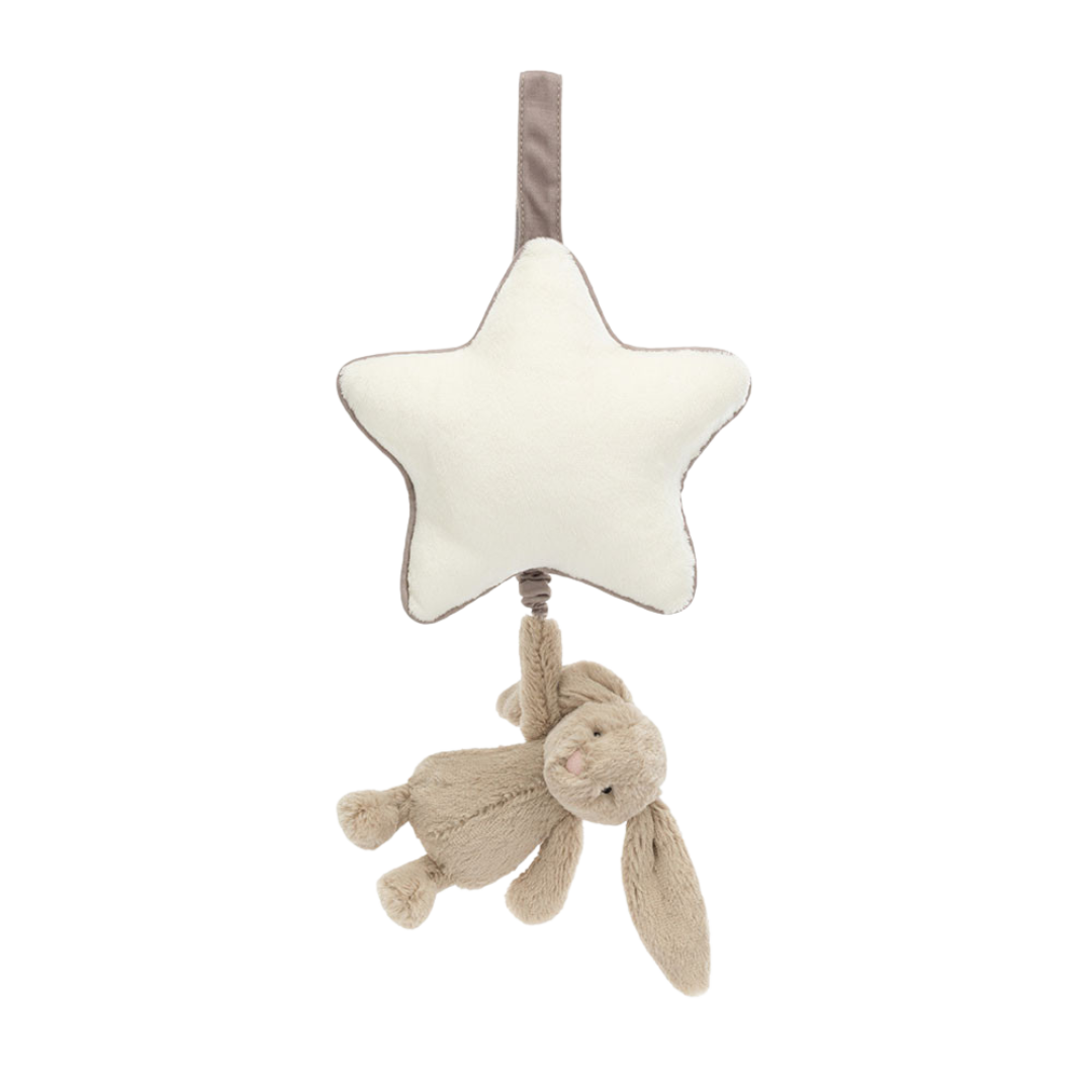 JELLYCAT BASHFUL BEIGE BUNNY MUSICAL PULL