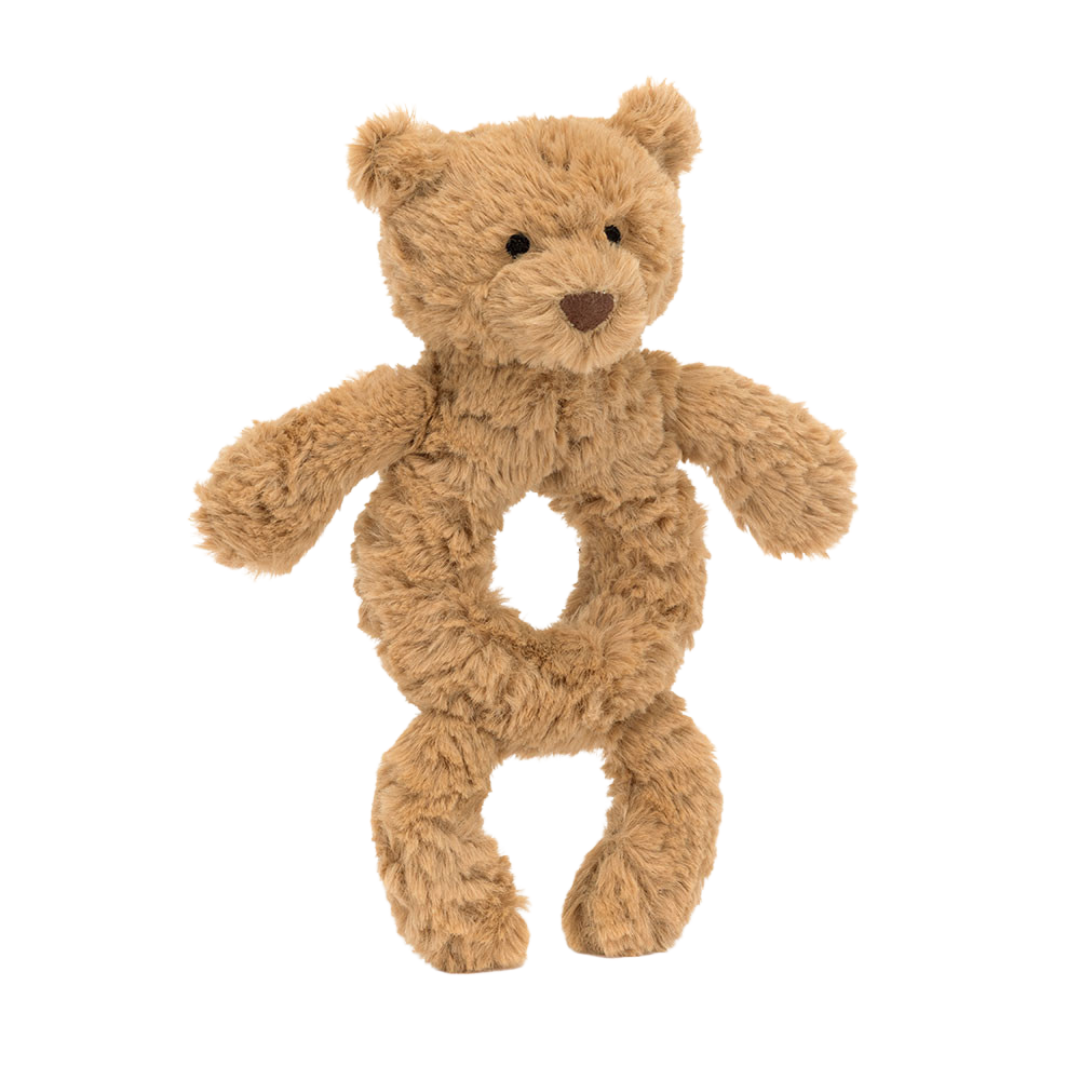 JELLYCAT BARTHOLOMEW BEAR RING RATTLE