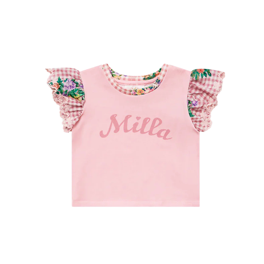 CAMILLA BABIES TEE WITH ANGLAISE SLEEVE - LISBON LULLABY