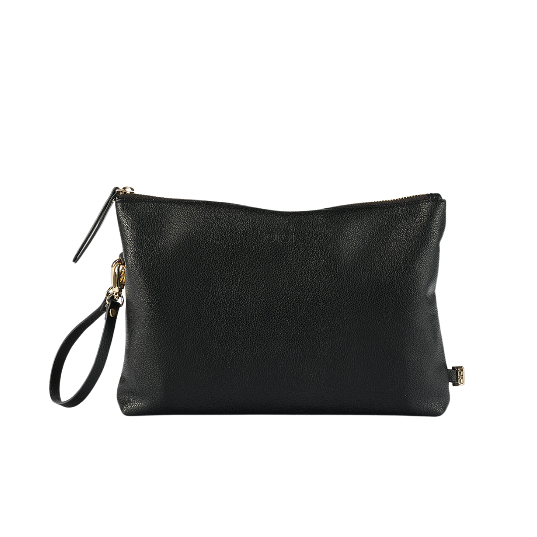 OIOI NAPPY CHANGING POUCH - BLACK FAUX LEATHER