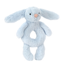 JELLYCAT BASHFUL BLUE BUNNY RING RATTLE