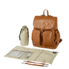 OIOI SIGNATURE NAPPY BACKPACK - TAN FAUX LEATHER