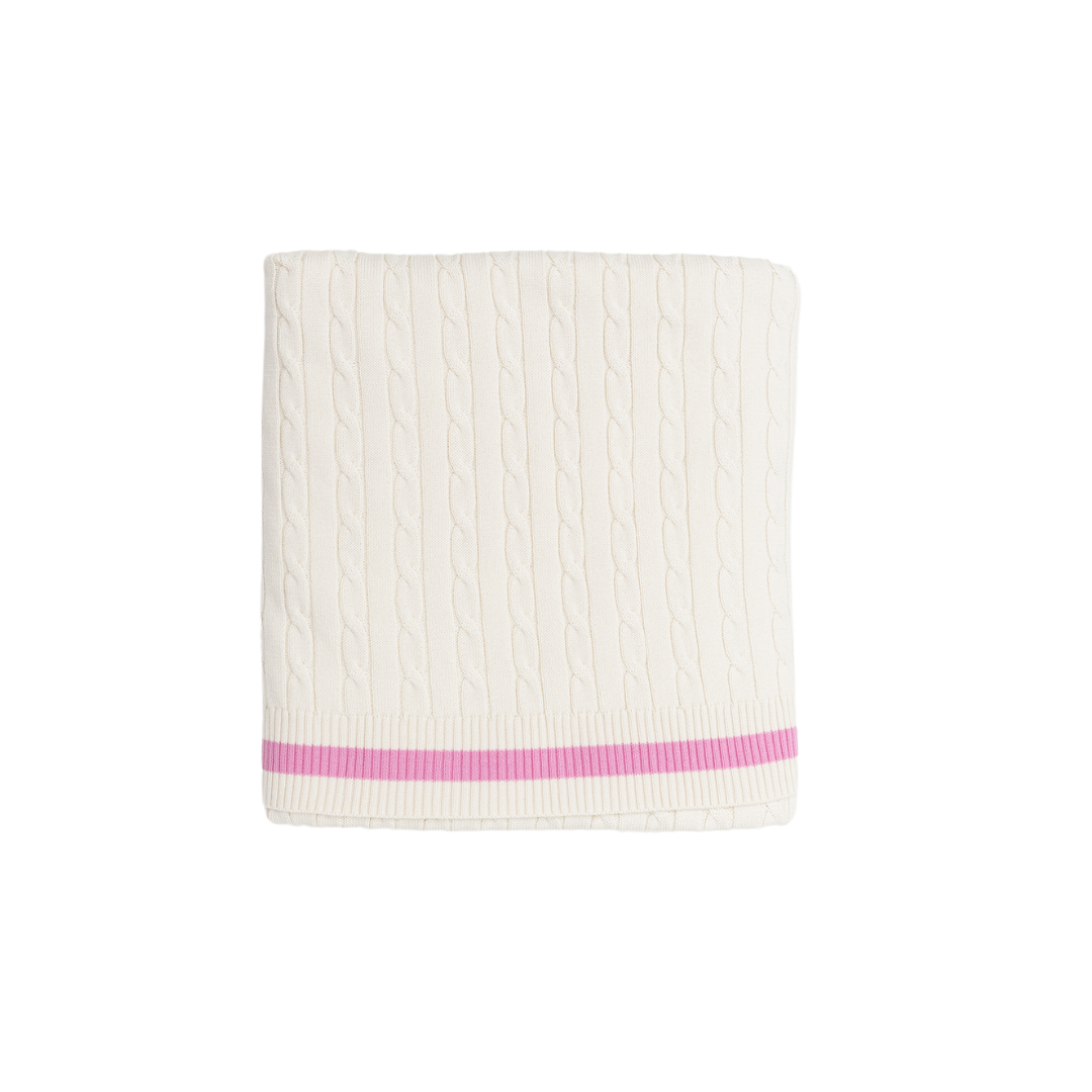 CINNAMON BABY PREP KNIT BLANKET - BABY PINK