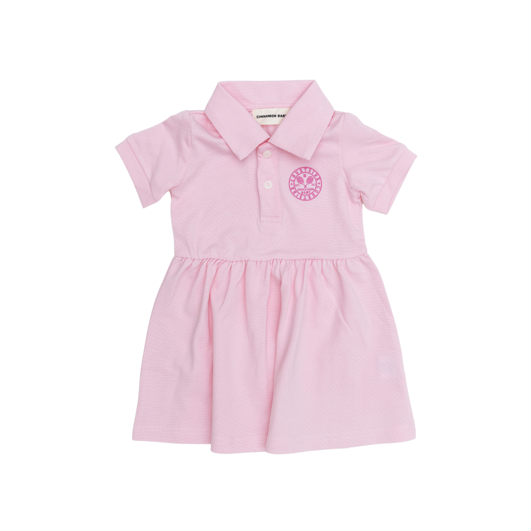 CINNAMON BABY POLO DRESS - BABY PINK