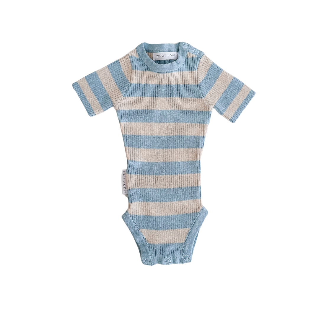 ZIGGY LOU SUMMER RIBBED BODYSUIT - LAKE