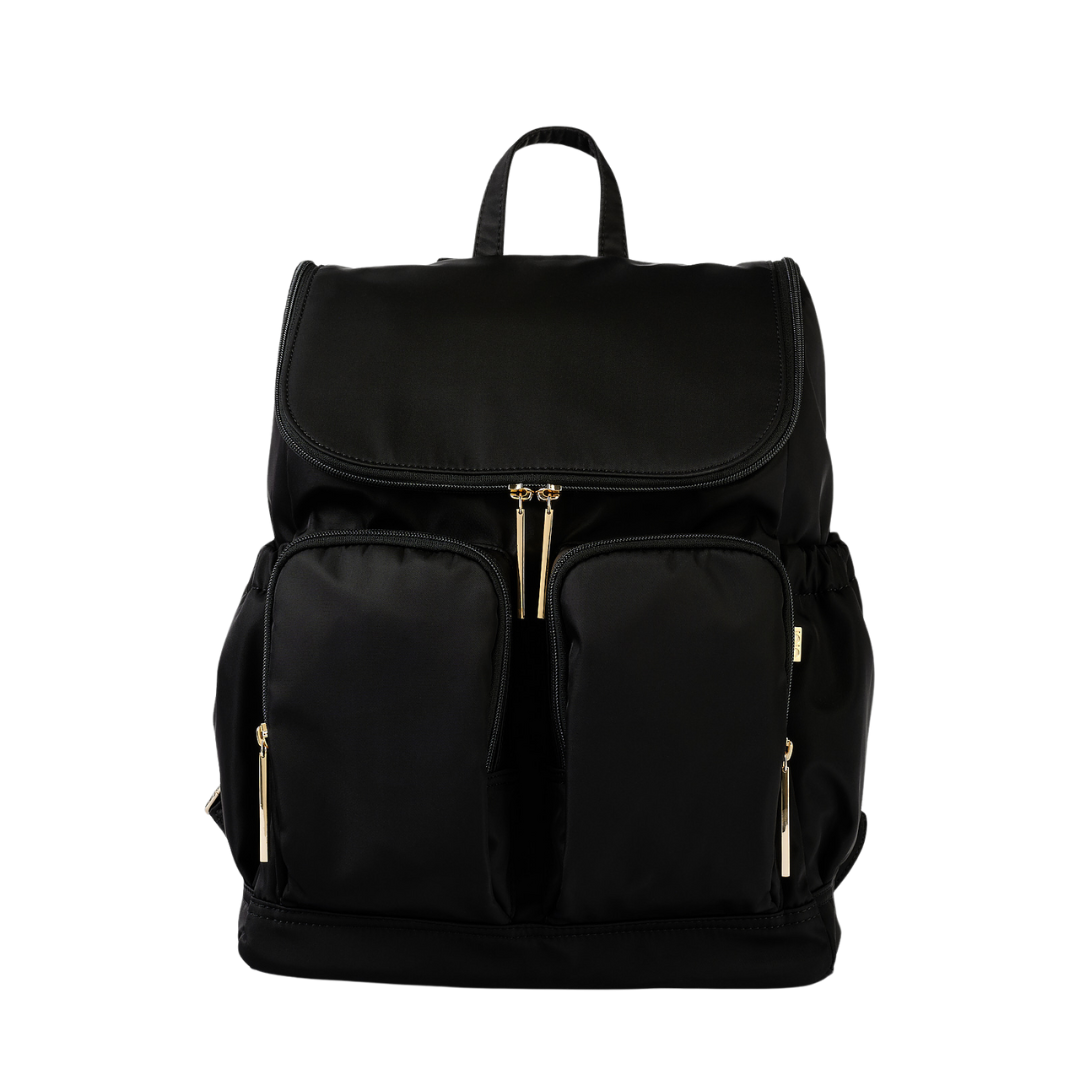 OIOI SIGNATURE NAPPY BACKPACK - BLACK NYLON