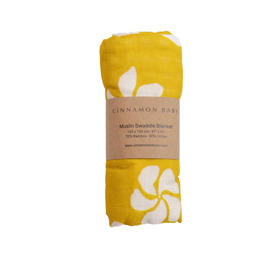 CINNAMON BABY MUSTARD HONOLULU SWADDLE