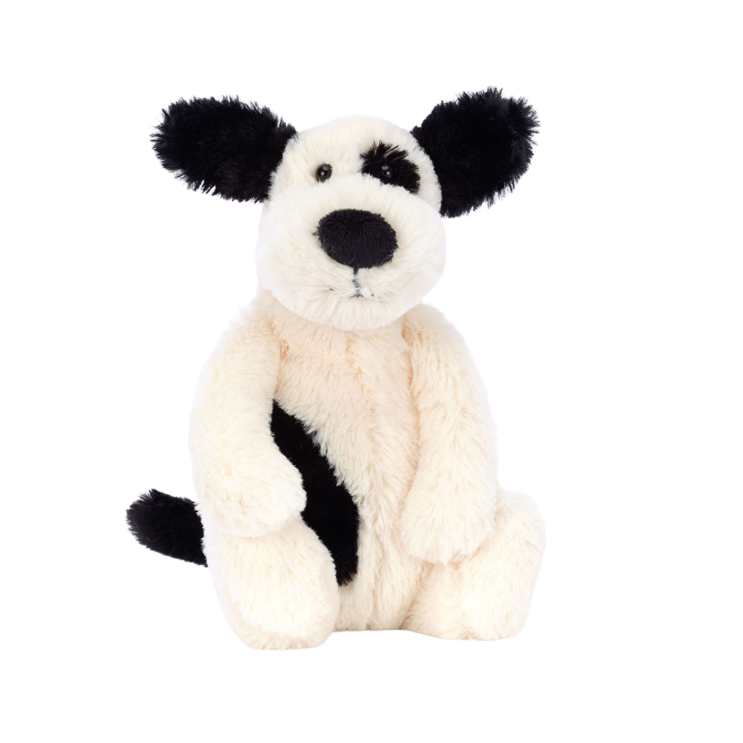 JELLYCAT BASHFUL BLACK & CREAM PUPPY