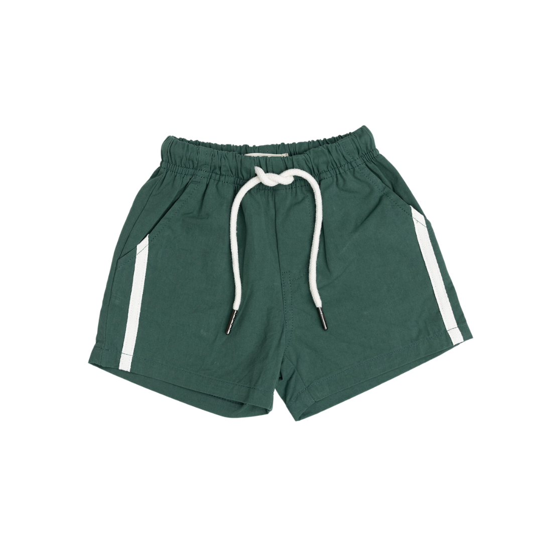 CINNAMON BABY COURTSIDE TENNIS SHORTS - OLIVE