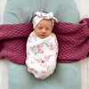 SNUGGLE HUNNY KIDS CAMILLE SNUGGLE SWADDLE & TOPKNOT SET