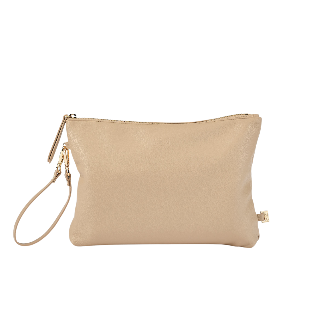 OIOI NAPPY CHANGING POUCH - OAT FAUX LEATHER