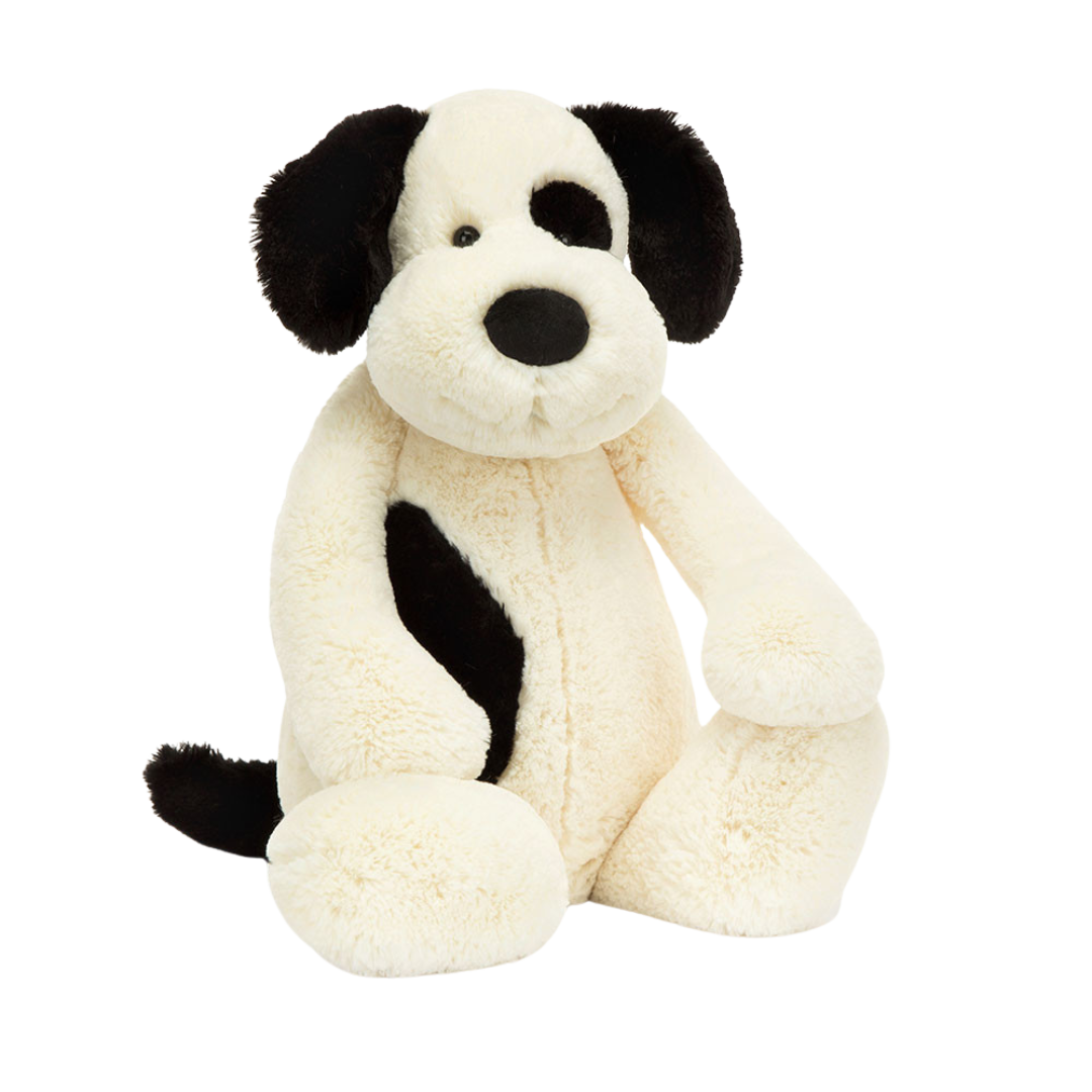 JELLYCAT BASHFUL BLACK & CREAM PUPPY