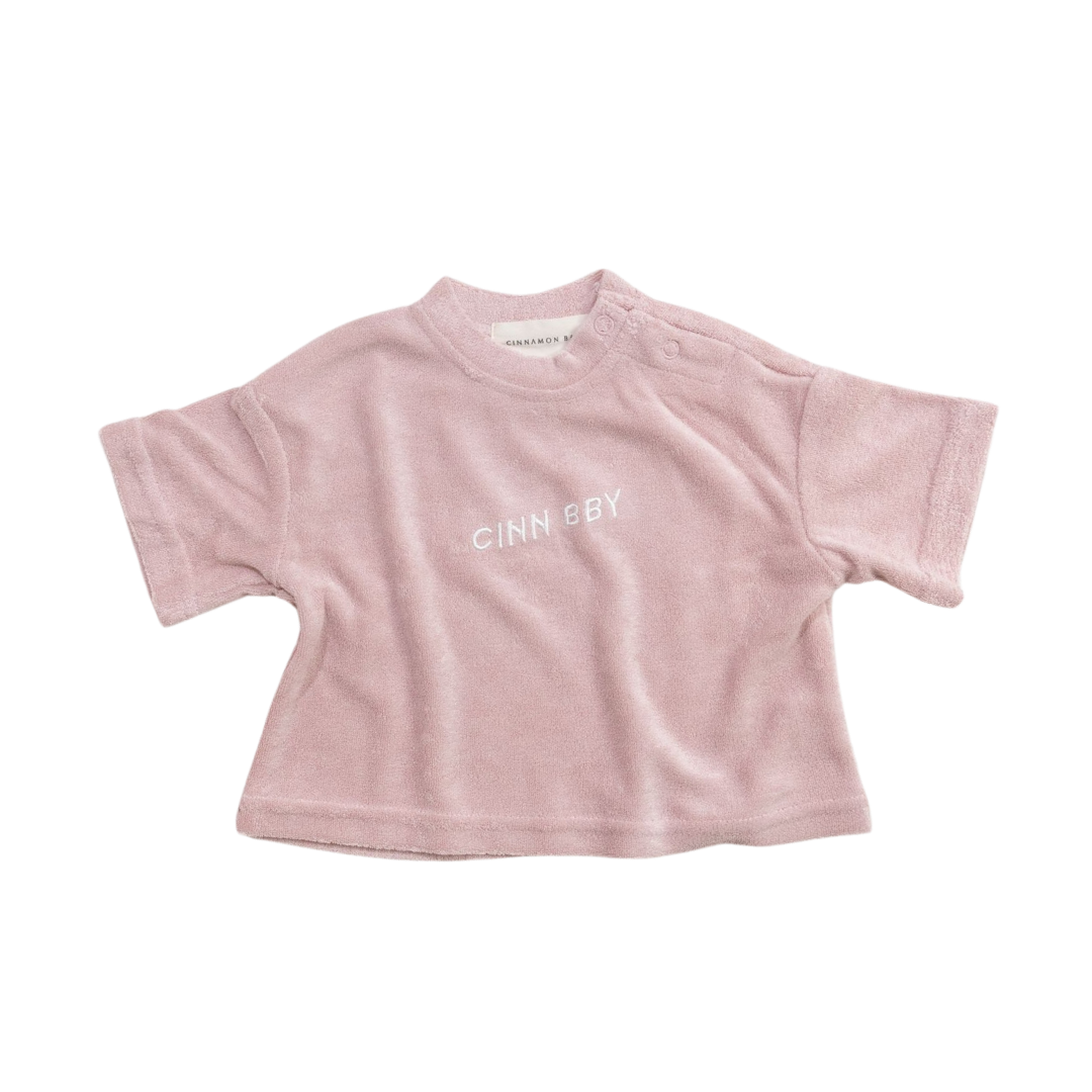 CINNAMON BABY TERRY TOWELING TEE - PINK