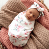 SNUGGLE HUNNY KIDS CAMILLE SNUGGLE SWADDLE & TOPKNOT SET