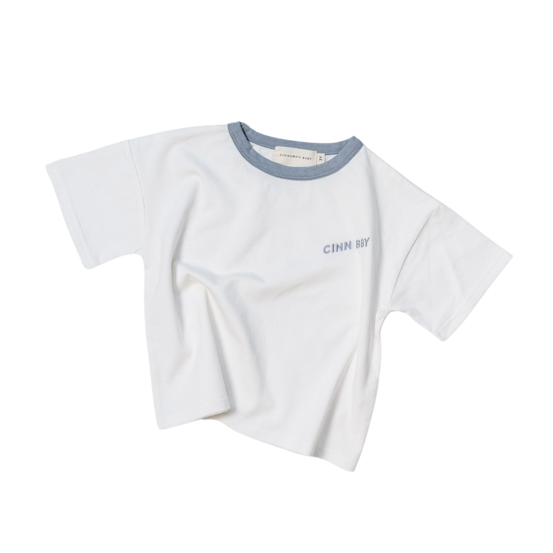 CINNAMON BABY ORGANIC COTTON TEE - BLUE