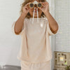 CINNAMON BABY TERRY TOWELING TEE - CREAM