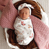 SNUGGLE HUNNY KIDS BUTTERFLY SNUGGLE SWADDLE & TOPKNOT SET