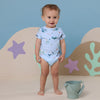 SNUGGLE HUNNY KIDS BLUE OCEAN SHORT SLEEVE BODYSUIT