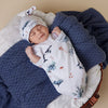 SNUGGLE HUNNY KIDS OCEAN SNUGGLE SWADDLE & TOPKNOT SET