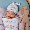 SNUGGLE HUNNY DUCK POND SNUGGLE SWADDLE & BEANIE SET