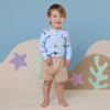 SNUGGLE HUNNY KIDS BLUE OCEAN LONG SLEEVE BODYSUIT