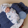 SNUGGLE HUNNY KIDS OCEAN SNUGGLE SWADDLE & TOPKNOT SET