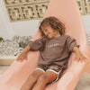 CINNAMON BABY TERRY TOWELING TEE - DARK CHOCOLATE