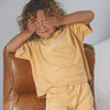 CINNAMON BABY TERRY TOWELING TEE - MUSTARD