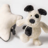 JELLYCAT BASHFUL BLACK & CREAM PUPPY MUSICAL PULL