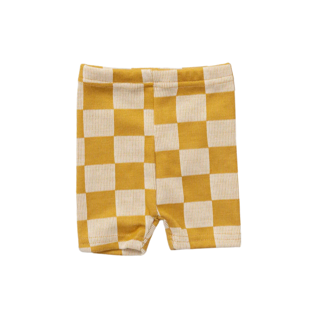 CINNAMON BABY LIMONE CHECK BIKE SHORTS