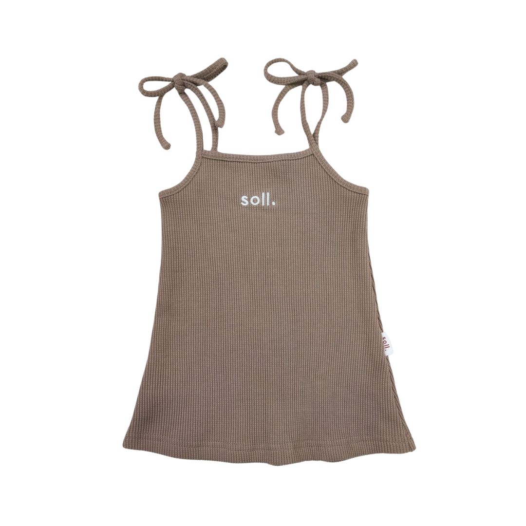 SOLL WAFFLE DRESS - LATTE