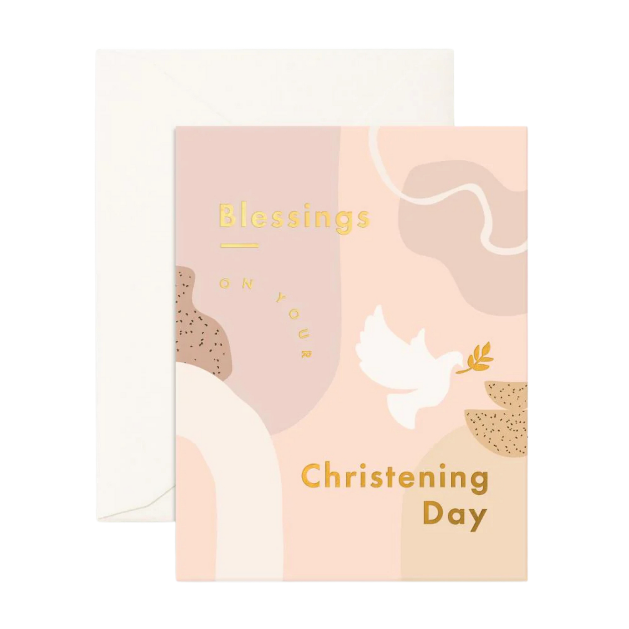 FOX & FALLOW BABY CHRISTENING STILL LIFE GREETING CARD