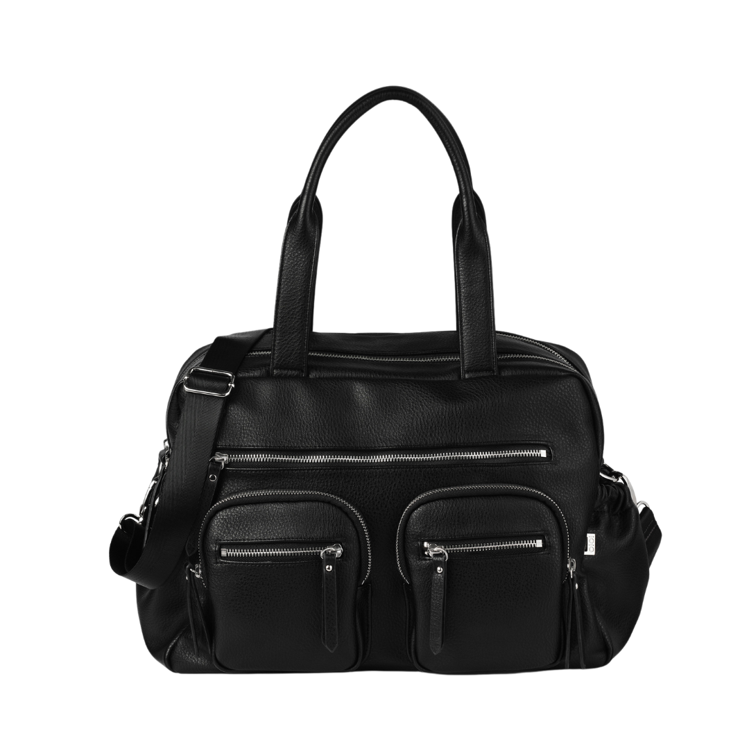 OIOI CARRY ALL NAPPY BAG - BLACK FAUX LEATHER