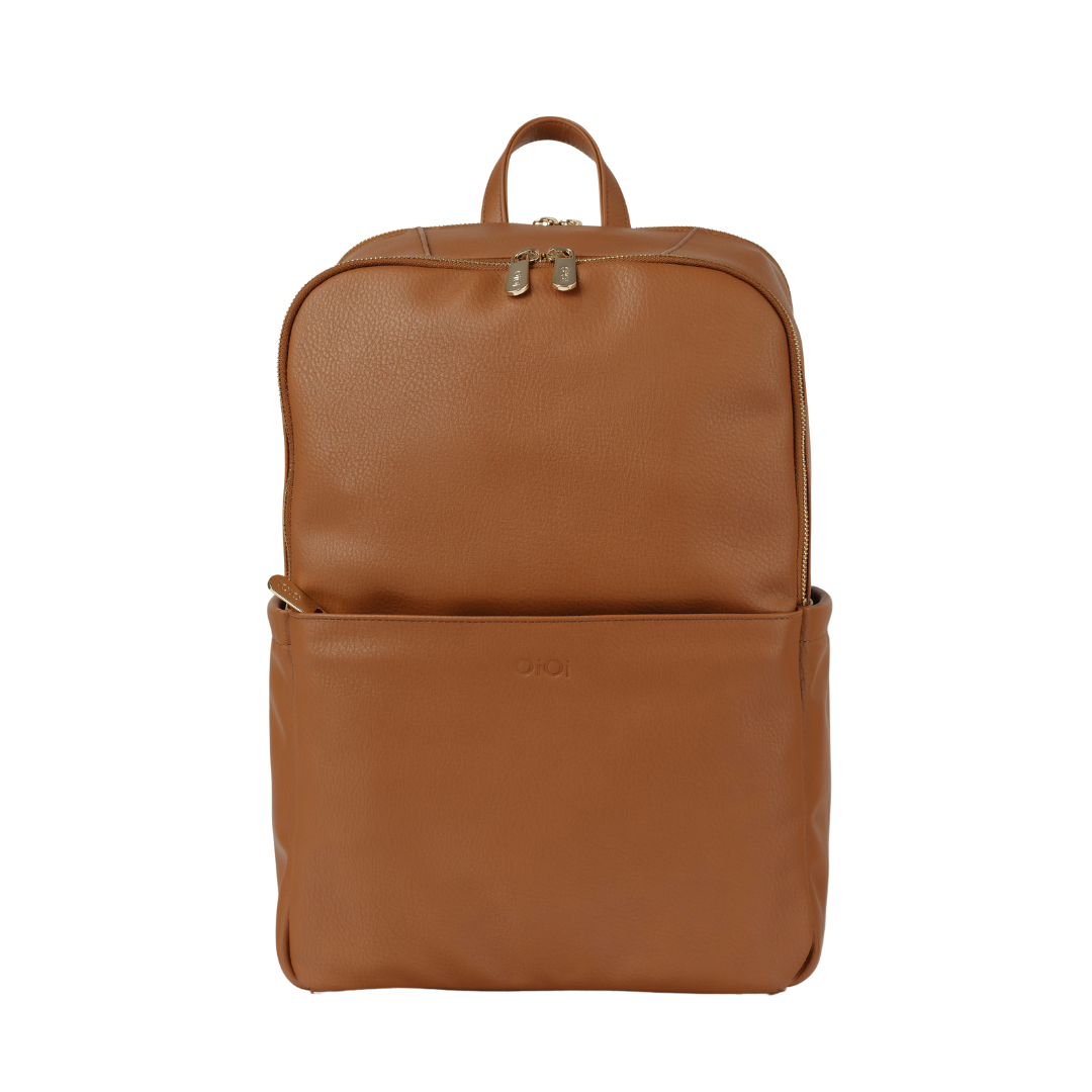 OIOI MULTITASKER BACKPACK - CHESTNUT FAUX LEATHER