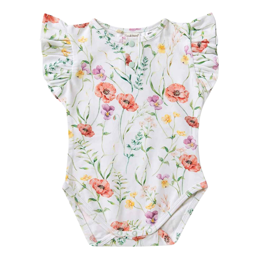 SNUGGLE HUNNY MEADOW SHORT SLEEVE BODYSUIT WITH FRILL