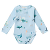 SNUGGLE HUNNY KIDS BLUE OCEAN LONG SLEEVE BODYSUIT