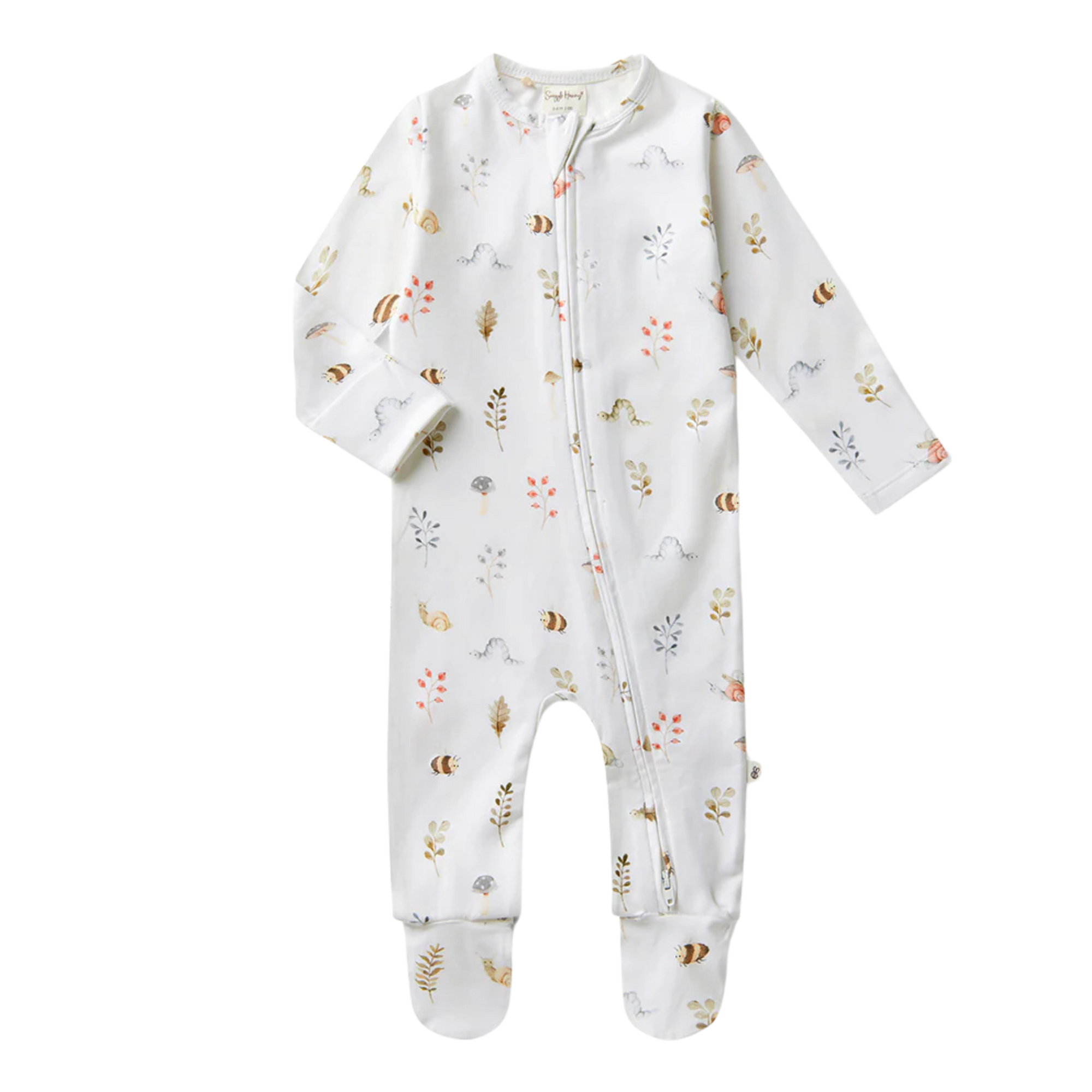 SNUGGLE HUNNY KIDS GARDEN FRIENDS SLEEPSUIT ZIP FOOTIE