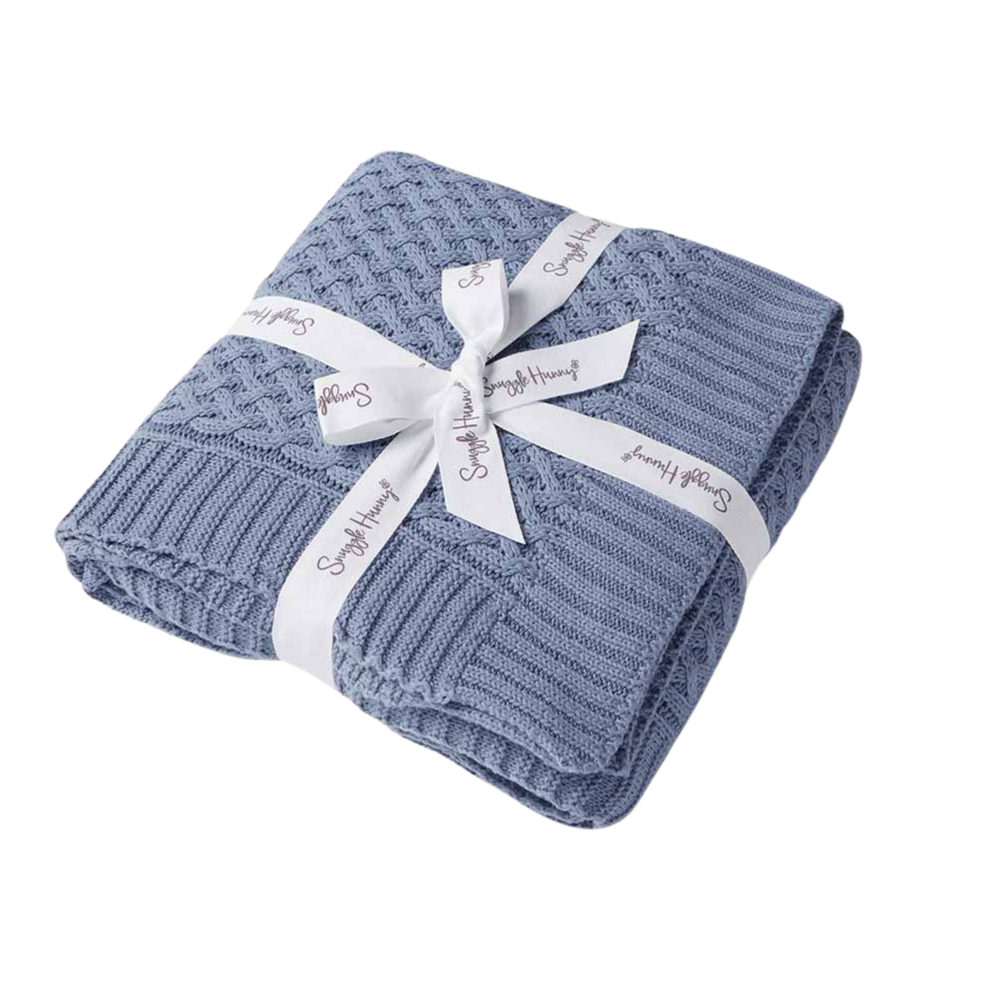 SNUGGLE HUNNY KIDS DIAMOND KNIT BABY BLANKET - RIVER