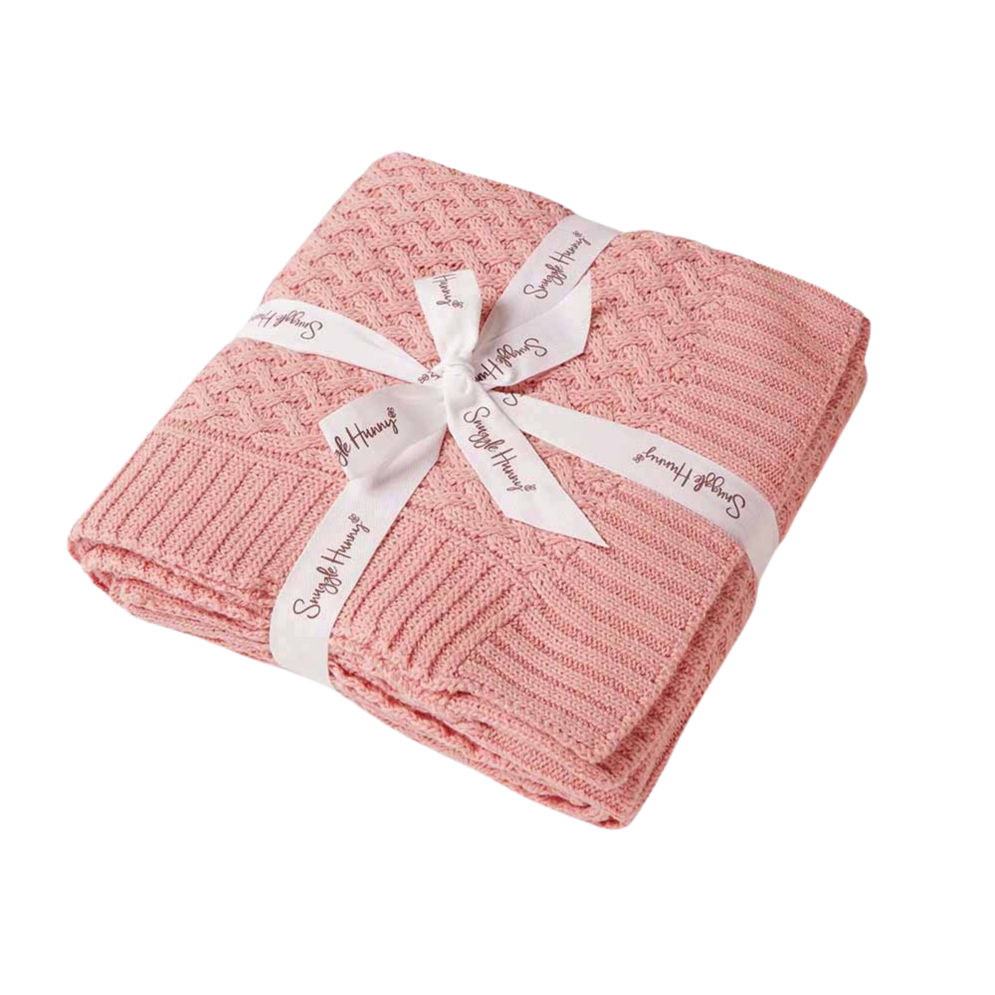 SNUGGLE HUNNY KIDS DIAMOND KNIT BABY BLANKET | ROSA