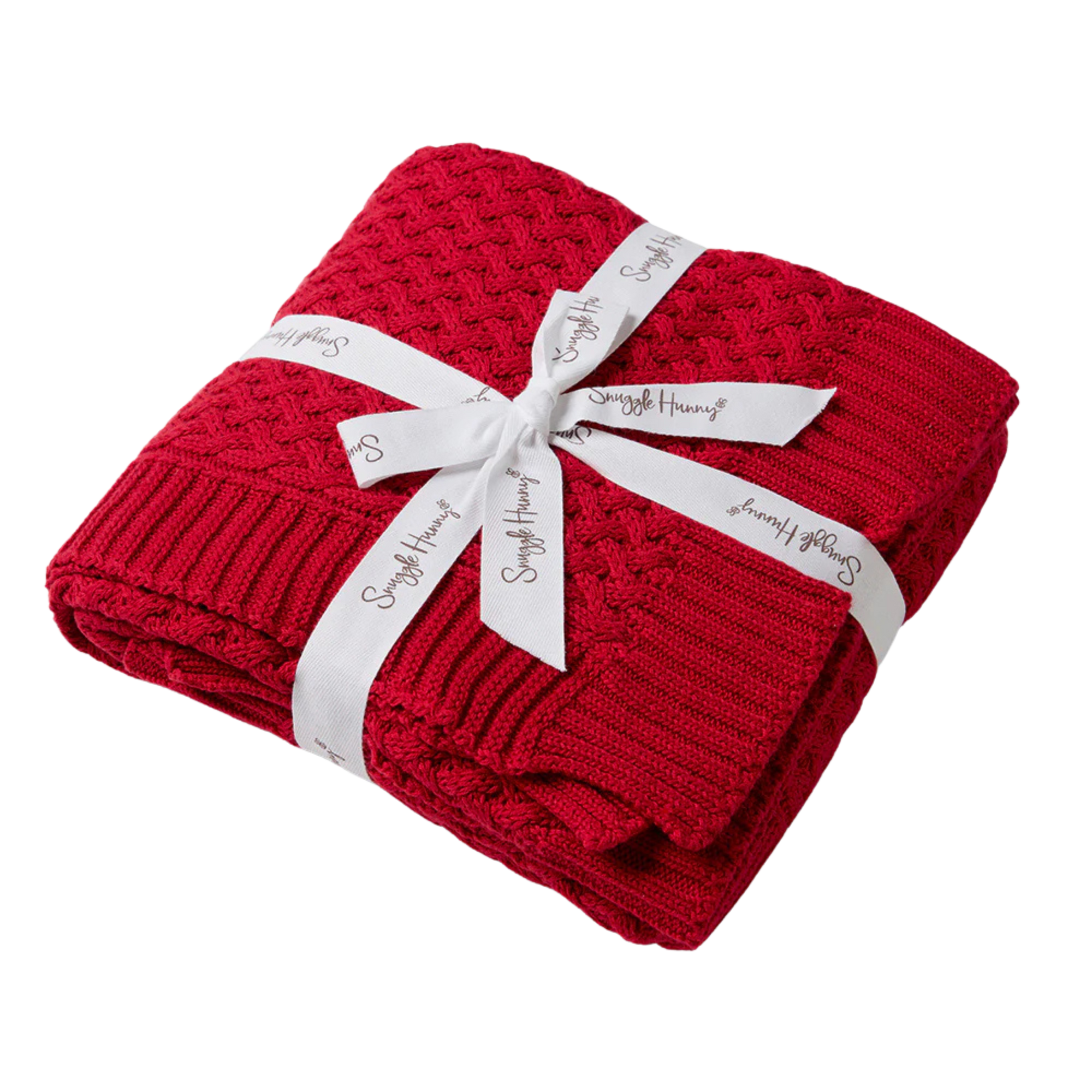 SNUGGLE HUNNY KIDS RED DIAMOND KNIT BABY BLANKET