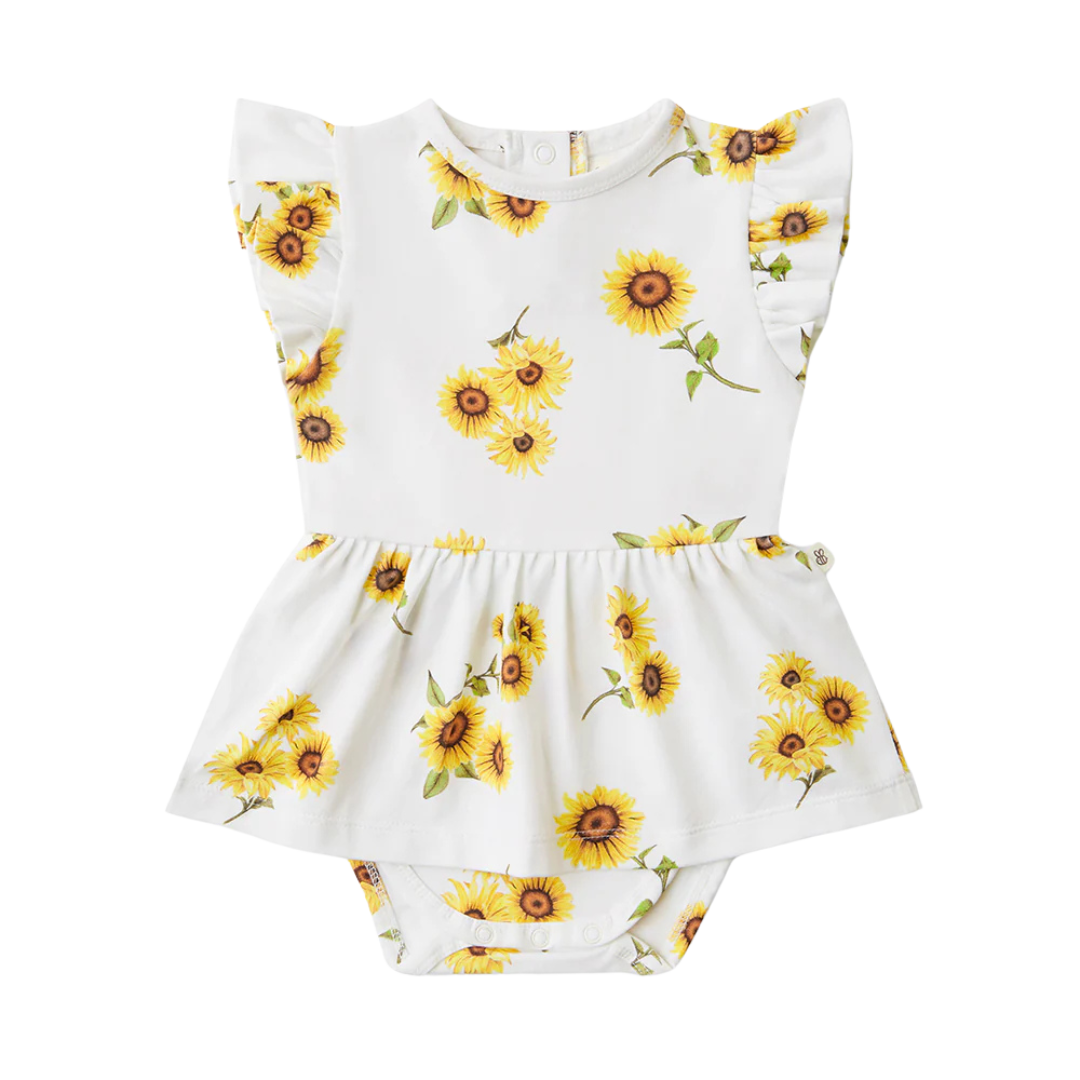 SNUGGLE HUNNY SUNFLOWER SHORT SLEEVE DRESS