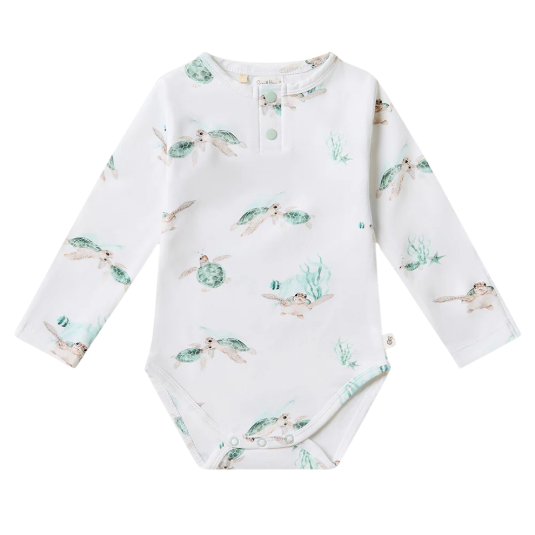 SNUGGLE HUNNY KIDS TURTLE LONG SLEEVE BODYSUIT