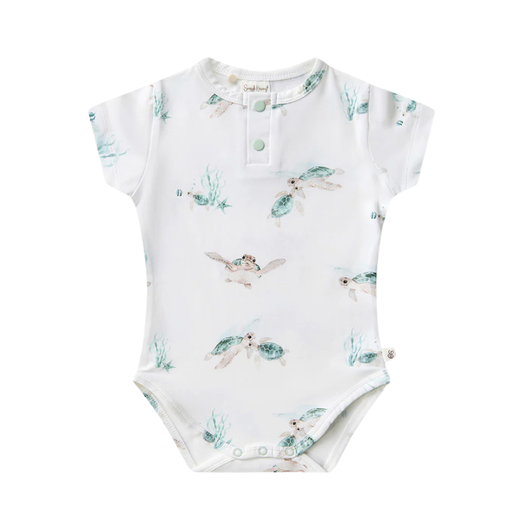 SNUGGLE HUNNY KIDS TURTLE SHORT SLEEVE BODYSUIT